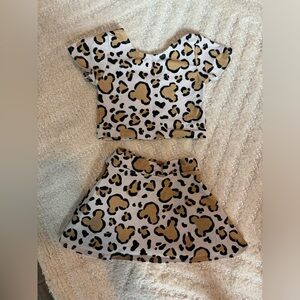 2T Disney cheetah print two piece set